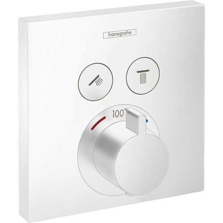 Showerselect Thermostatic Trim For 2 Functions, Square In Matte White